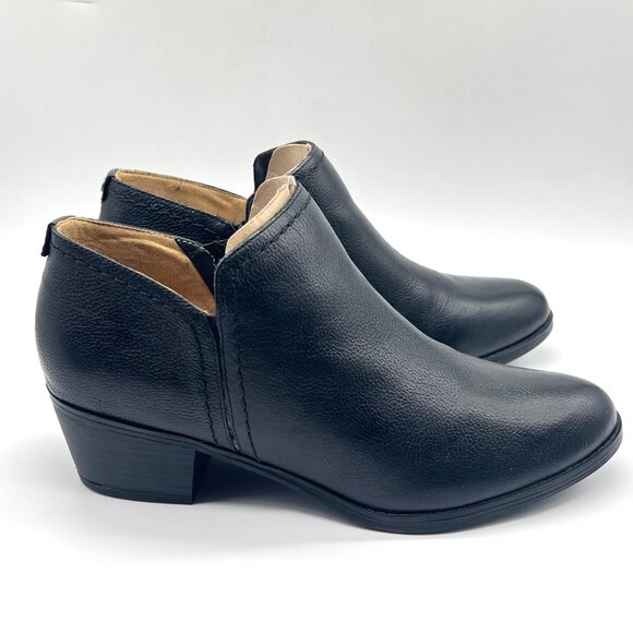 Naturalizer Womens 10M Zarie Black Leather Ankle Boots Booties Shoes - Picture 1 of 14